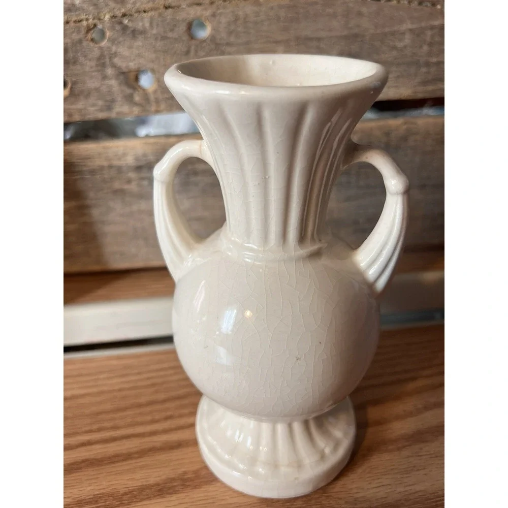 Vintage‎ Royal Copley Porcelain Vase with Vibrant Floral Design and Handles MCM